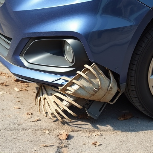 damaged car bumper