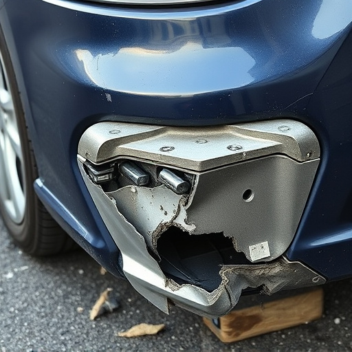 damaged car bumper