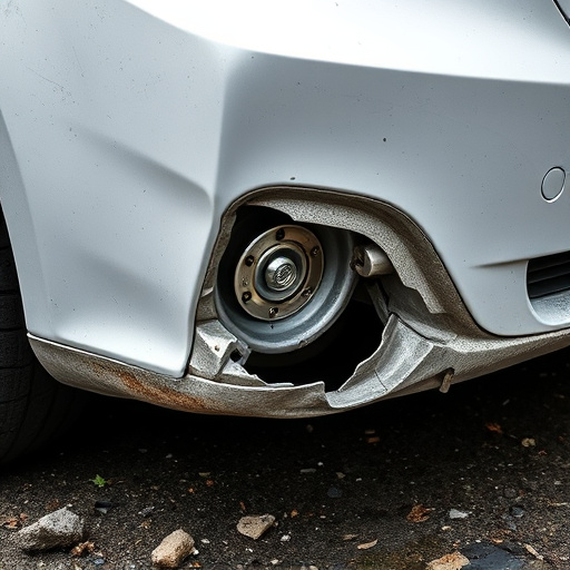 damaged car bumper