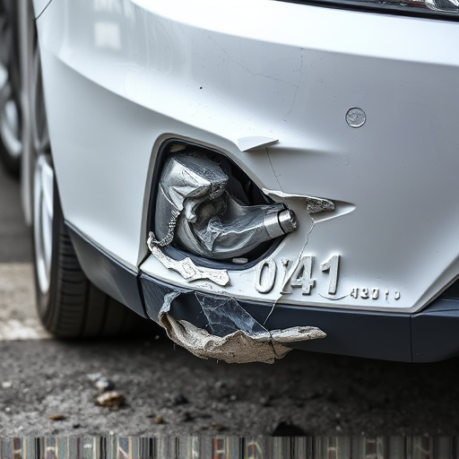 damaged car bumper