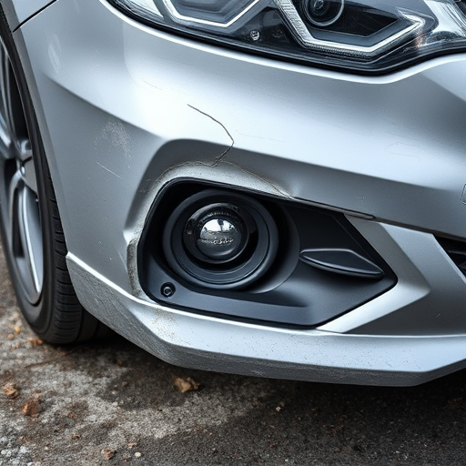 damaged car bumper