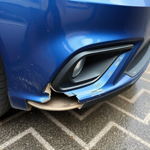 damaged car bumper