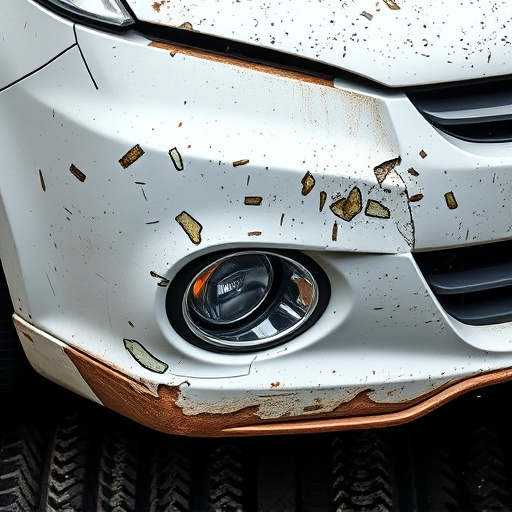 damaged car bumper