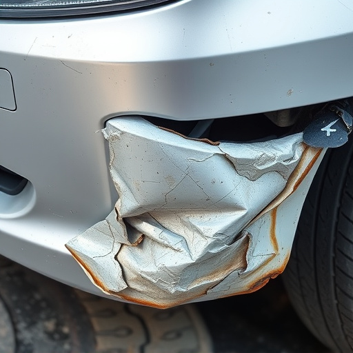 damaged car bumper