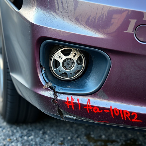 damaged car bumper