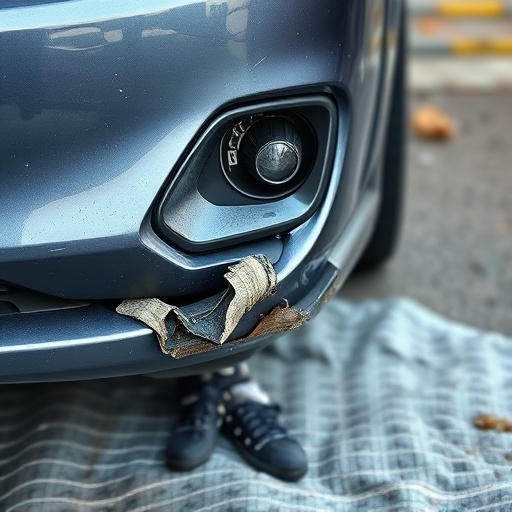 damaged car bumper