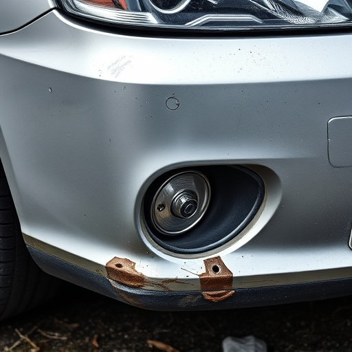 damaged car bumper