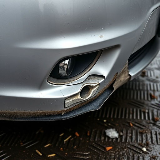damaged car bumper