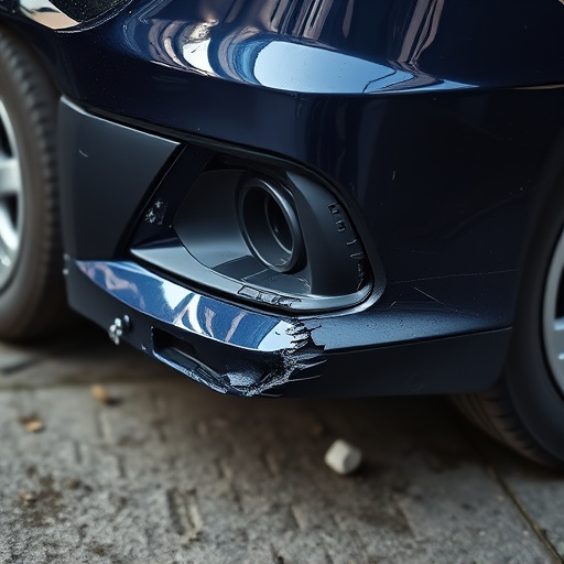 damaged car bumper