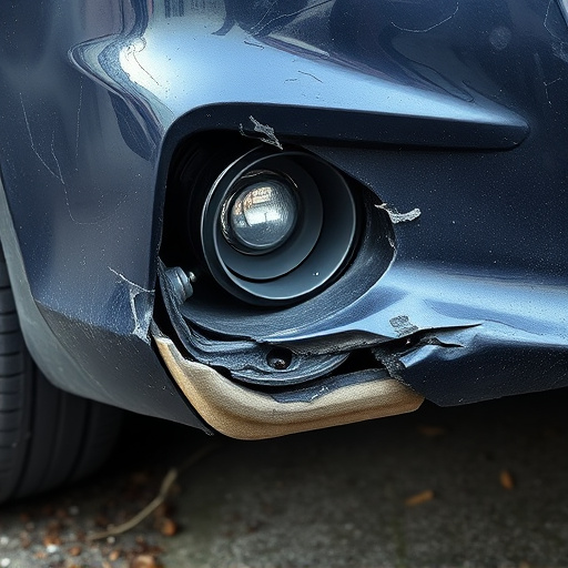 damaged car bumper