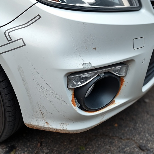 damaged car bumper