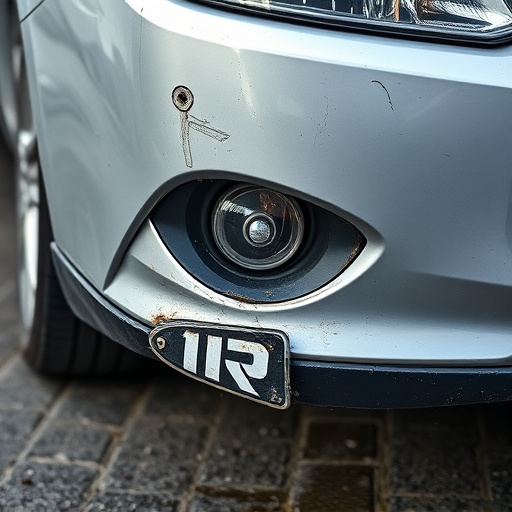 damaged car bumper