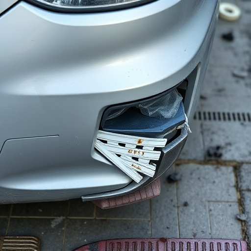 damaged car bumper