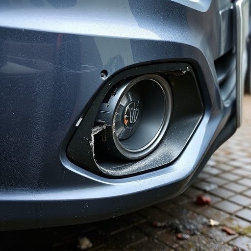 damaged car bumper