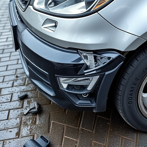 damaged car bumper