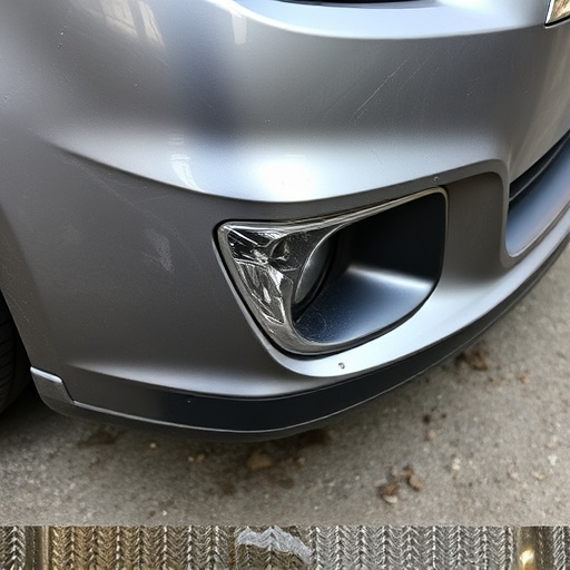 damaged car bumper