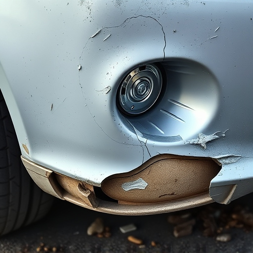 damaged car bumper