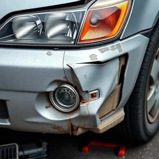 damaged car bumper