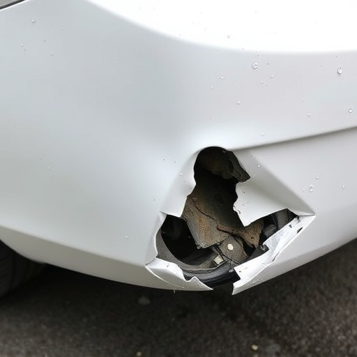 damaged car bumper
