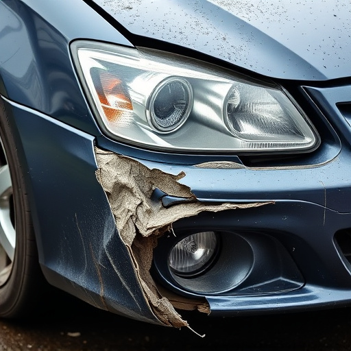 damaged car bumper