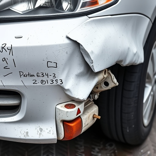 damaged car bumper