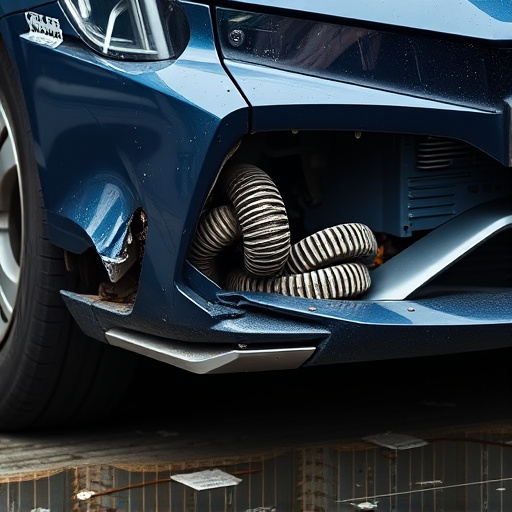 damaged car bumper