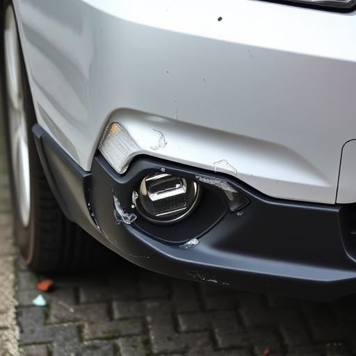 damaged car bumper