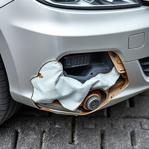 damaged car bumper