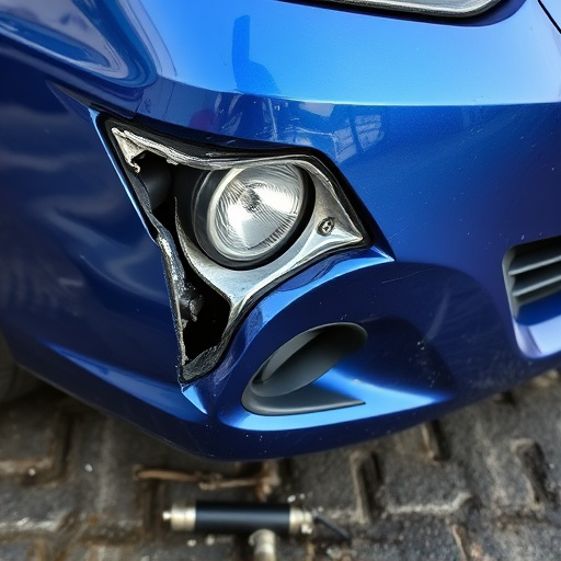 damaged car bumper