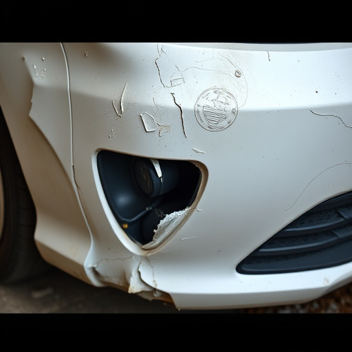 damaged car bumper