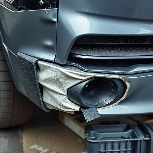 damaged car bumper