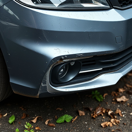 damaged car bumper