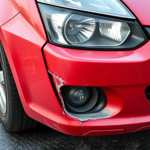 damaged car bumper
