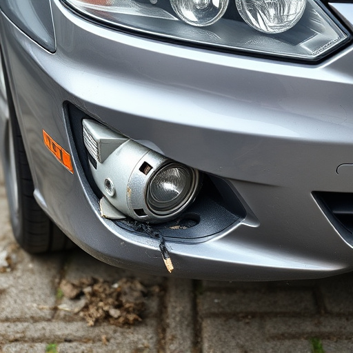 damaged car bumper