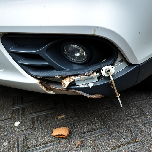 damaged car bumper