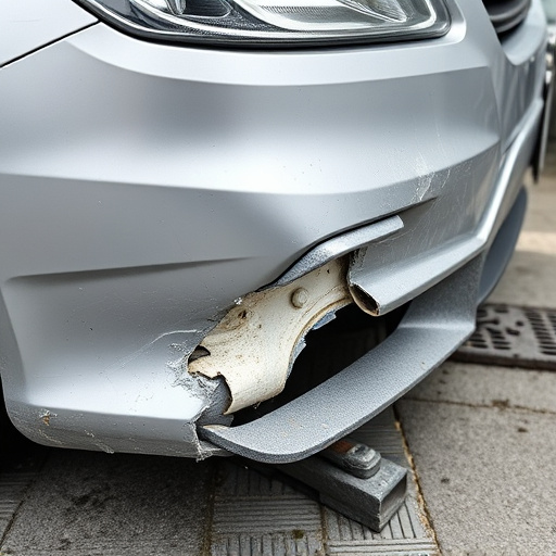 damaged car bumper