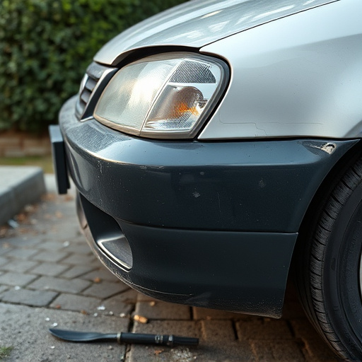 damaged car bumper