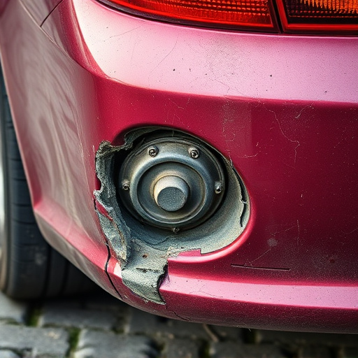 damaged car bumper