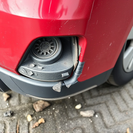 damaged car bumper