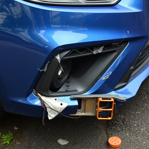 damaged car bumper