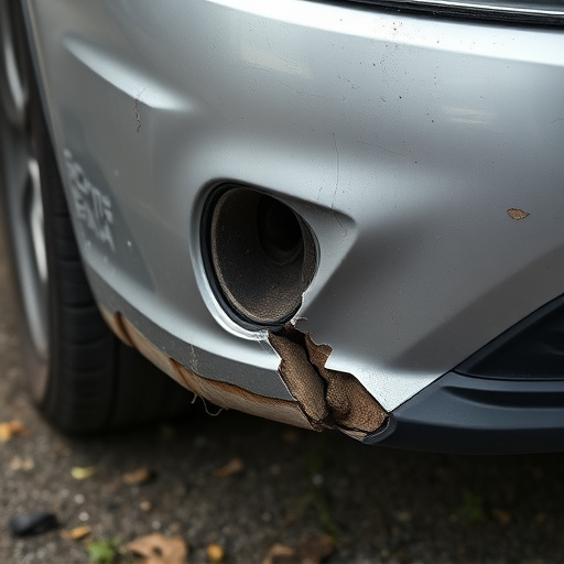 damaged car bumper