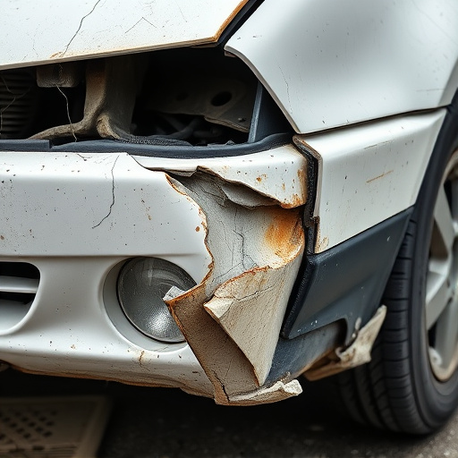 damaged car bumper