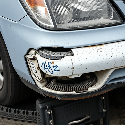 damaged car bumper