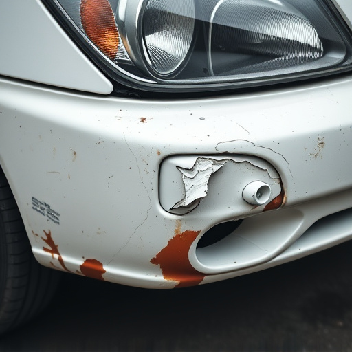 damaged car bumper