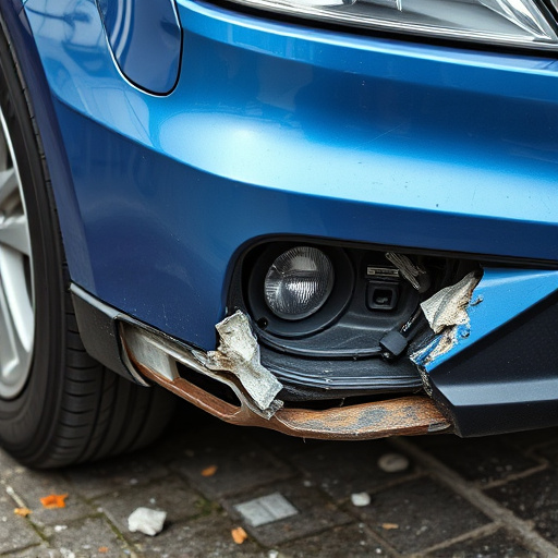 damaged car bumper