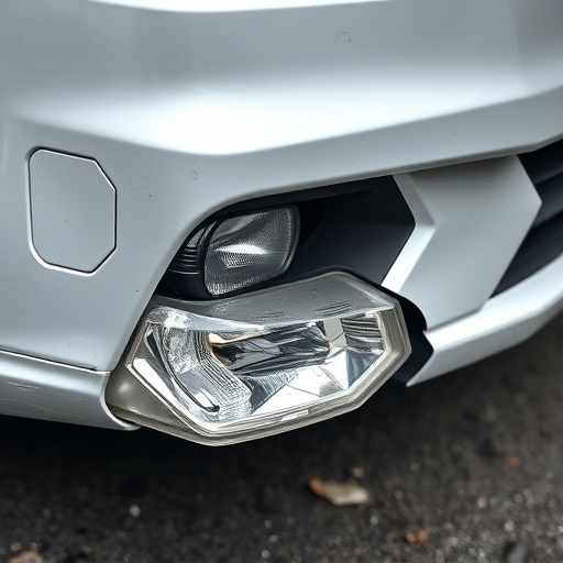 damaged car bumper