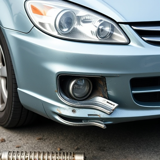 damaged car bumper