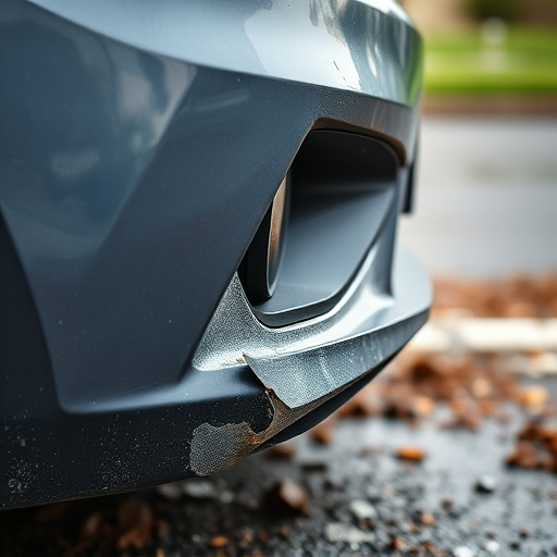 damaged car bumper