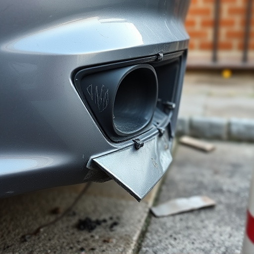 damaged car bumper