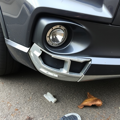 damaged car bumper